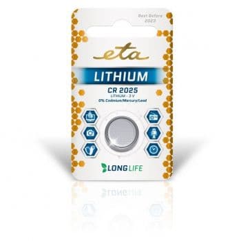 Baterie ETA CR2025 lithiová, 1ks blistr