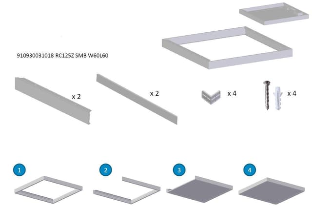 RC132Z SMB W60L60 - Sada pro přisazení LED panelů 60x60