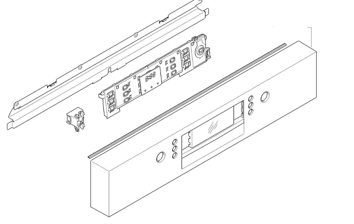 00744287 Rám předního ovládacího panelu Bosch Siemens