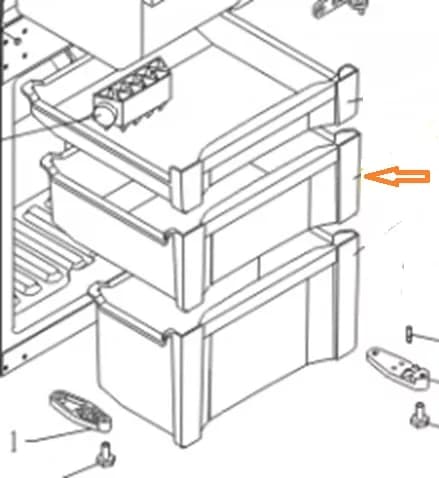 196393 Šuplík prostřední 435x365x190 mm pro mrazničky Gorenje