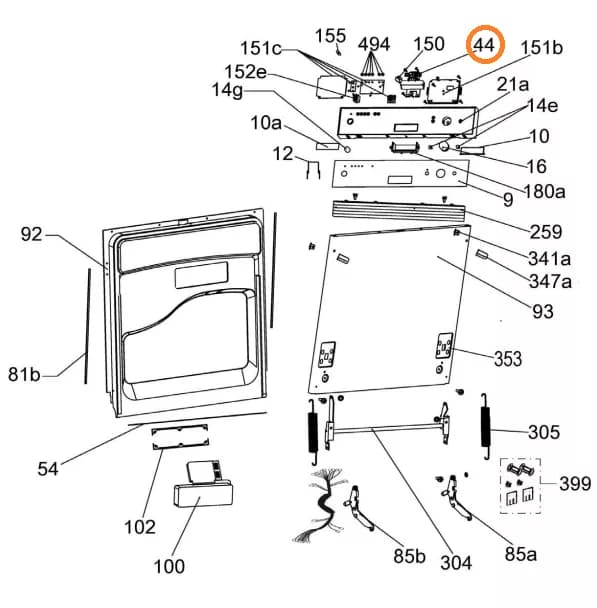 49012498 Zámek dveří pro myčky Candy / Hoover