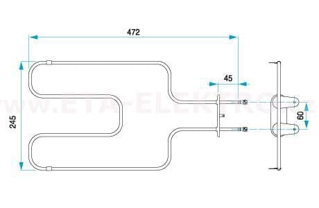 812008 Topné těleso spodní Gorenje Mora