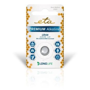 ETA PREMIUM ALKALINE LR44, alkalické baterie 1ks