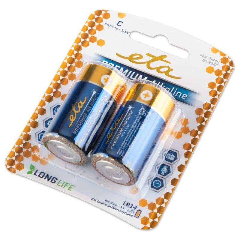 Baterie ETA PREMIUM ALKALINE C LR14, 2ks
