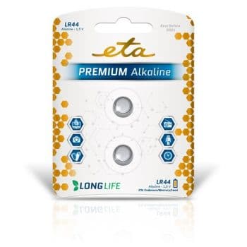 Baterie ETA PREMIUM ALKALINE LR44, 2ks