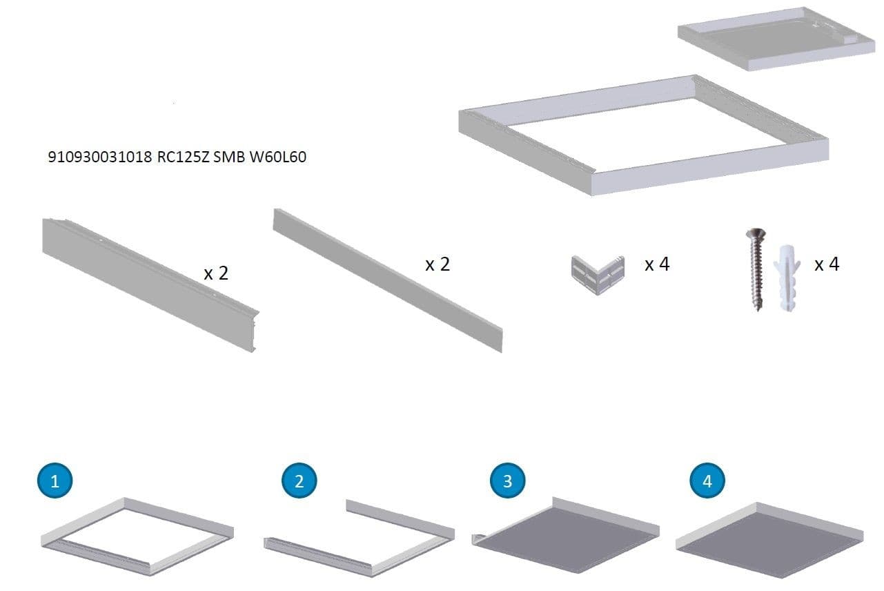 RC065Z SMB W60L60 Montážní sada pro přisazení LED panelů 600x600mm