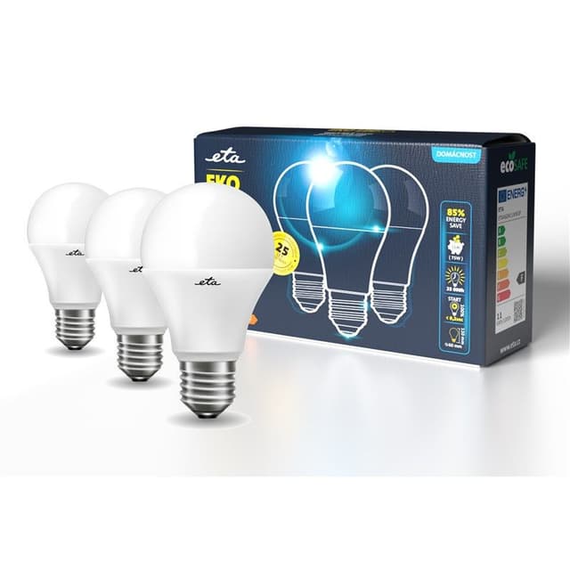 Žárovka 11W E27 teplá bílá 3ks LED ETA EKO LEDka klasik A60W11WW3P