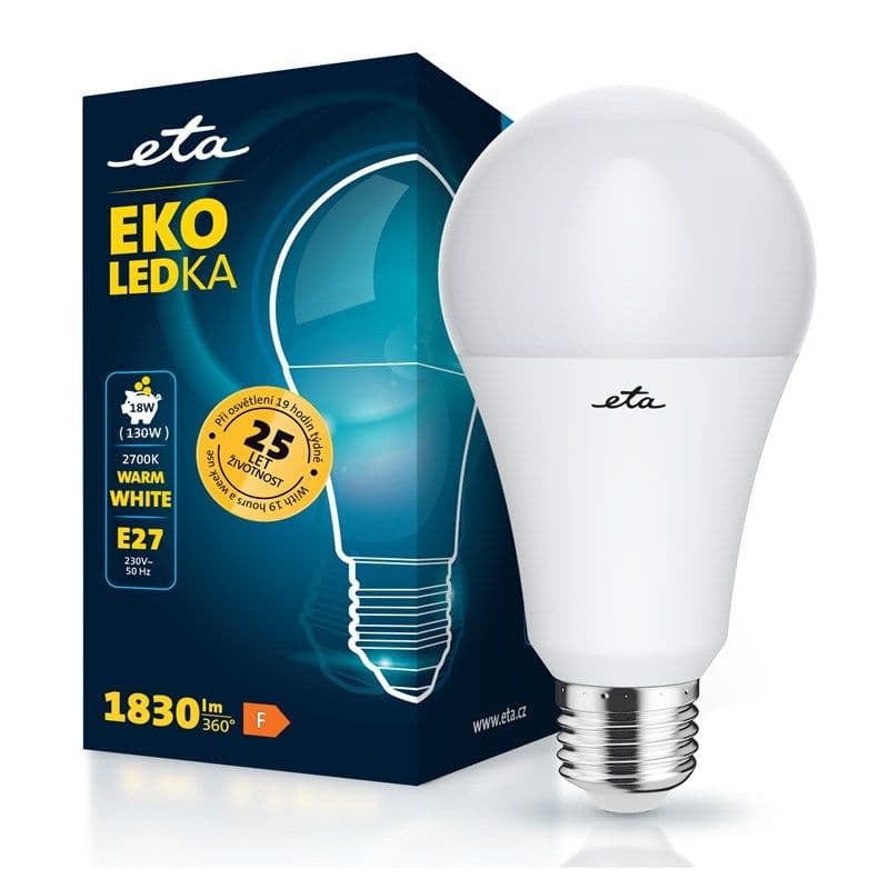 ETA EKO LEDka klasik A70W18WW01 - Žárovka 18W E27 teplá bílá