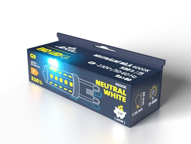 Žárovka 3W G9 neutrální bílá LED ETA EKO LEDka bodová G9W3NW01