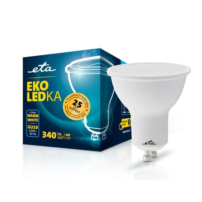 ETA EKO LEDka bodová GU10 4W teplá bílá LED