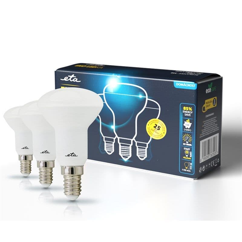 ETA EKO LEDka reflektor R50W6WW3P - 6W, E14, teplá bílá, 3ks