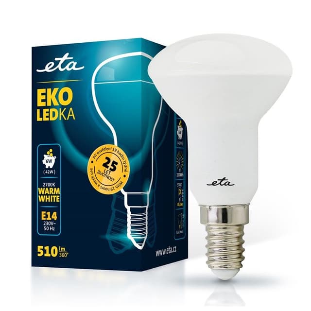 ETA EKO LEDka R50W6WW01 - Žárovka 6W E14 teplá bílá LED
