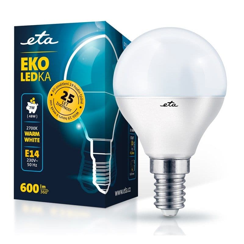 ETA EKO LEDka mini globe P45W7WW01 - Žárovka 7W E14 teplá bílá